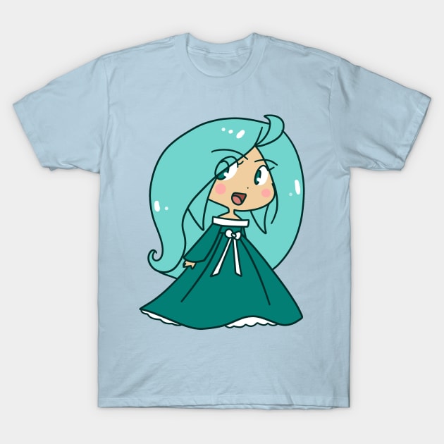 Aqua Blue Princess T-Shirt by saradaboru